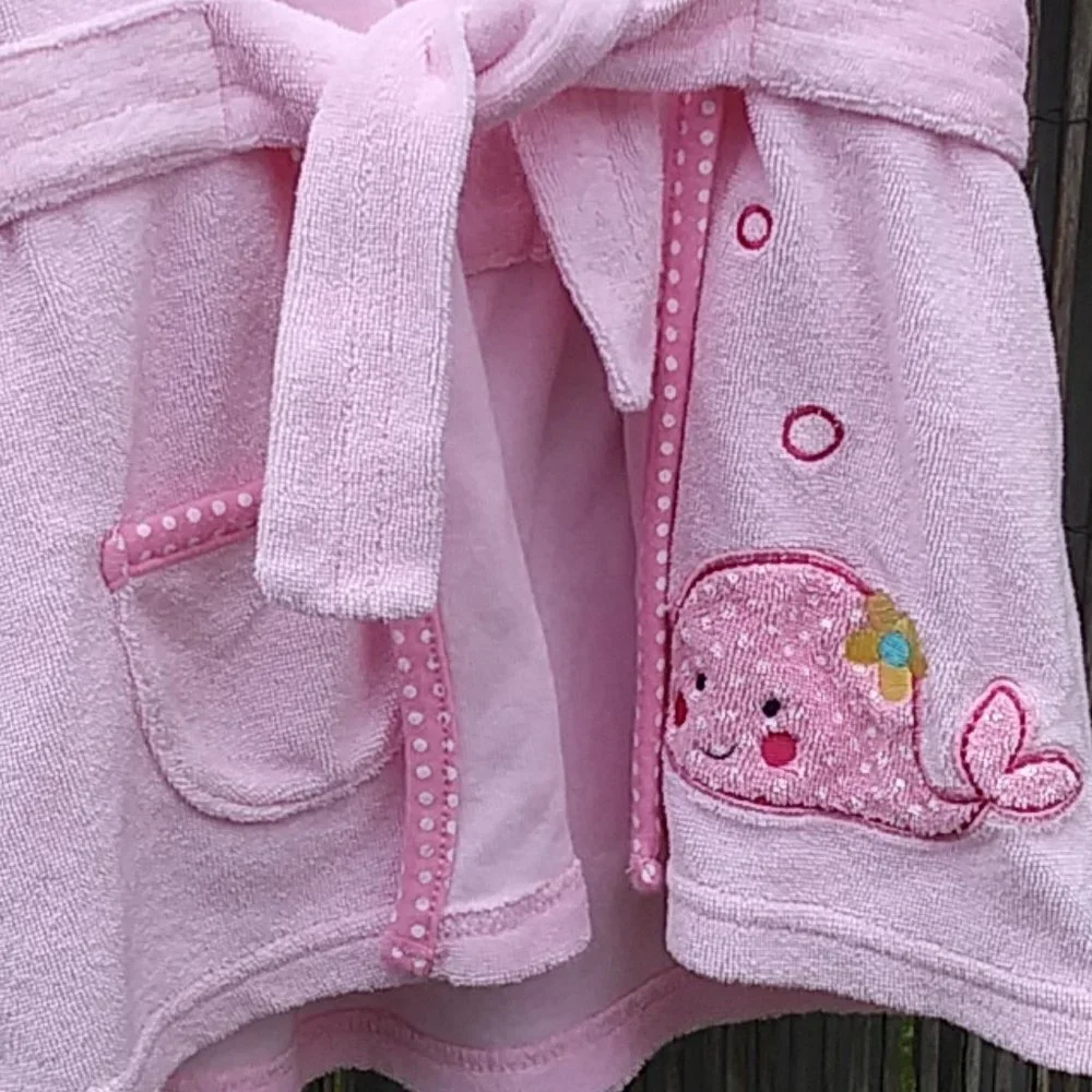 Baby Girl Carter's Pink Terry Hooded Robe - 0-9M